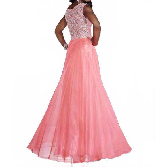 NEW PANOPLY women's silky chiffon gown in shocking pink